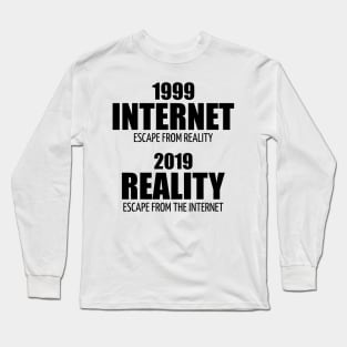 Internet Reality Escape 1999 2019 Gift Long Sleeve T-Shirt